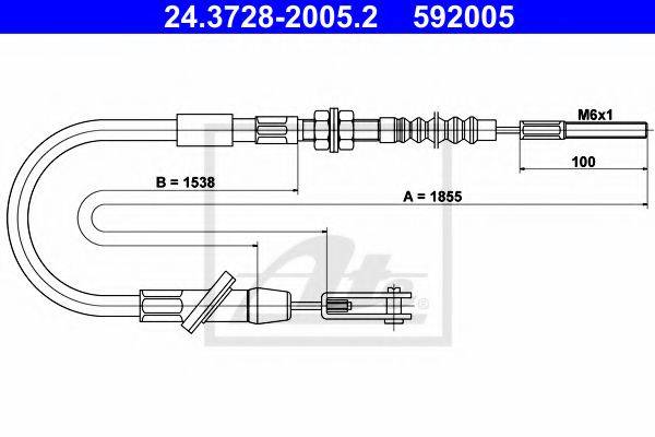 PEX 50713 Трос, управління зчепленням