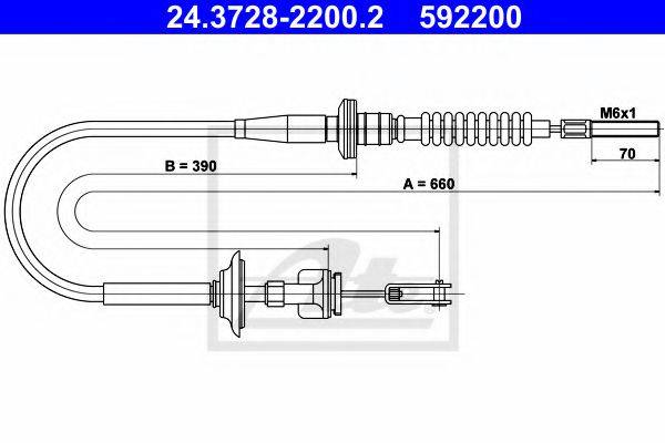 PEX 5.0836 Трос, управління зчепленням
