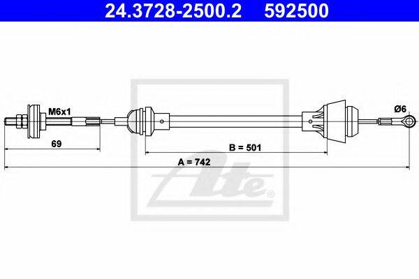 PEX 50.791 Трос, управління зчепленням