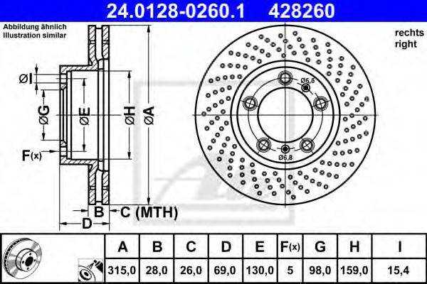PORSCHE 981 351 402 01 гальмівний диск