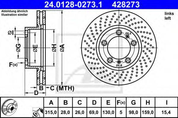 PORSCHE 981 351 401 01 гальмівний диск