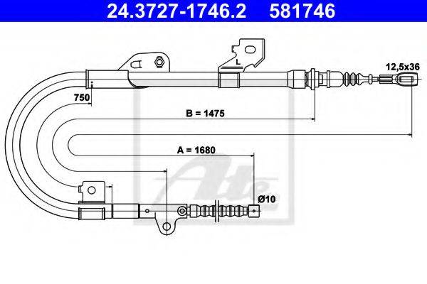 PEX 4.1412 Трос, стоянкова гальмівна система