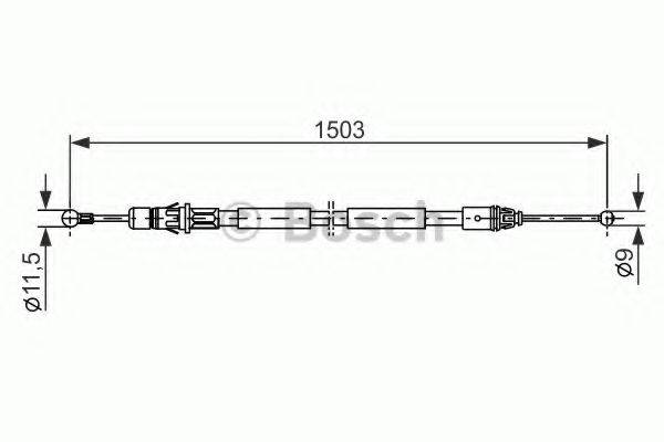 LUCAS ELECTRICAL GCH128 Трос, стоянкова гальмівна система