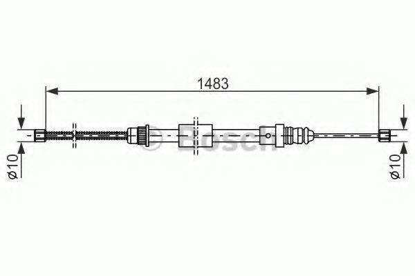 BOSCH BC341 Трос, стоянкова гальмівна система