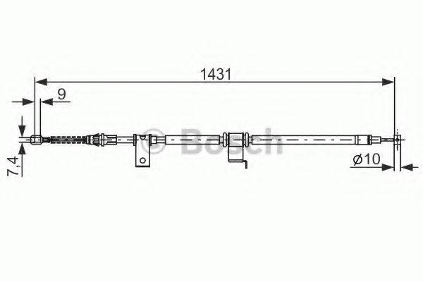 VAUXHALL 96625953 Трос, стоянкова гальмівна система