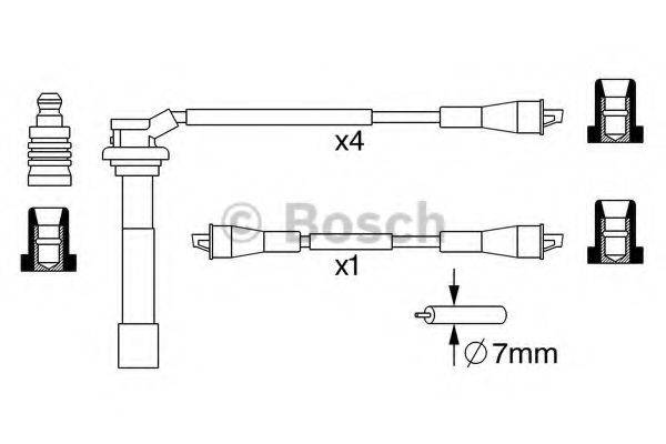 BOSCH B 053 Комплект дротів запалювання