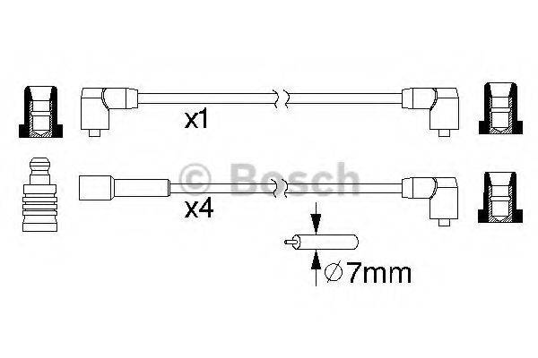 BOSCH B 100 Комплект дротів запалювання