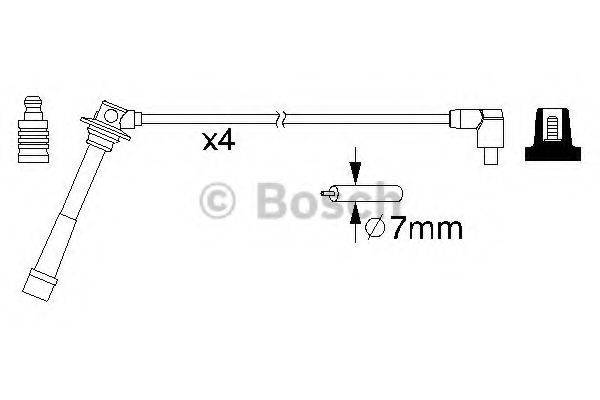 BOSCH B 198 Комплект дротів запалювання