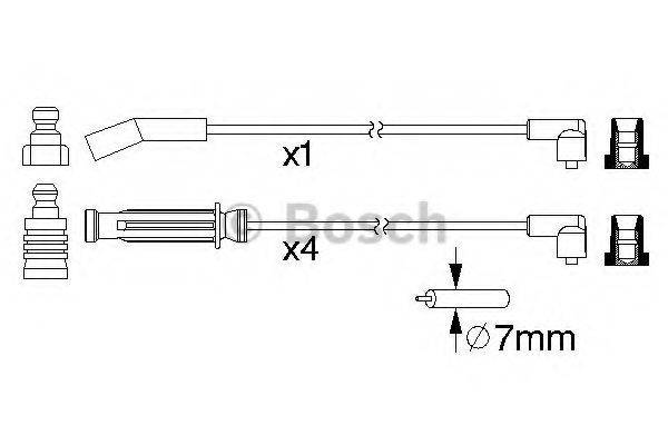 BOSCH B 212 Комплект дротів запалювання