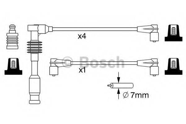 BOSCH B 227 Комплект дротів запалювання