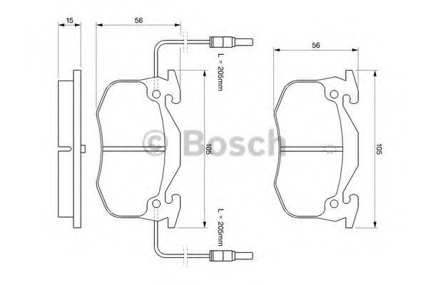 BOSCH 21 061 Комплект гальмівних колодок, дискове гальмо