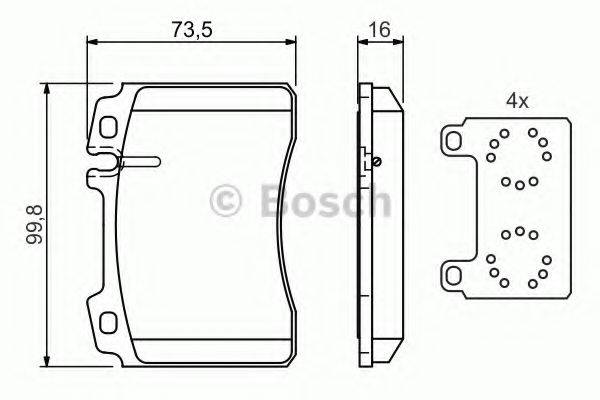 BOSCH 21153 Комплект гальмівних колодок, дискове гальмо