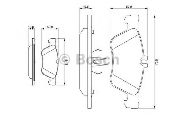 BOSCH BP111 Комплект гальмівних колодок, дискове гальмо