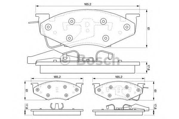 BOSCH 21 807 Комплект гальмівних колодок, дискове гальмо