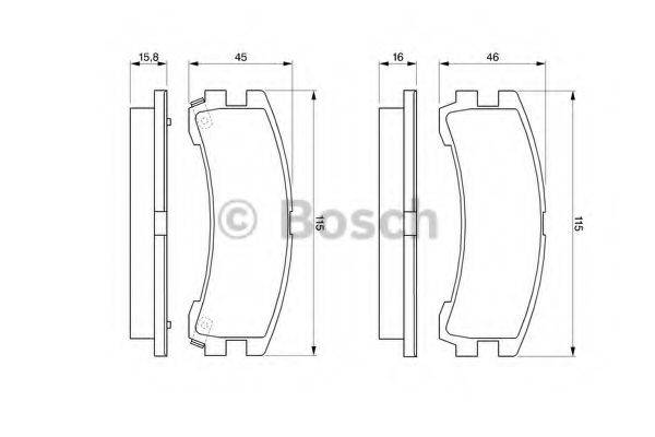 BOSCH BP157 Комплект гальмівних колодок, дискове гальмо
