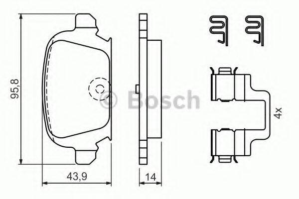 BOSCH 23284 Комплект гальмівних колодок, дискове гальмо