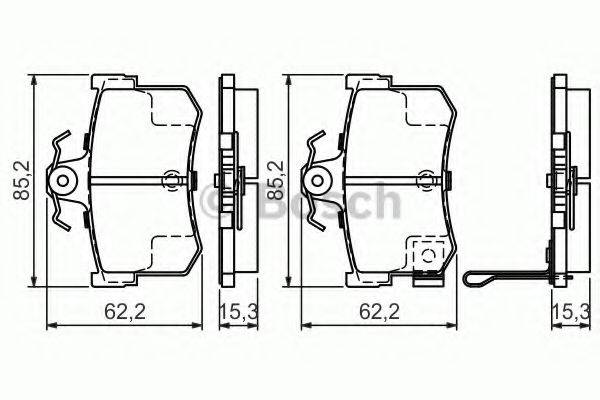 BOSCH 21682 Комплект гальмівних колодок, дискове гальмо