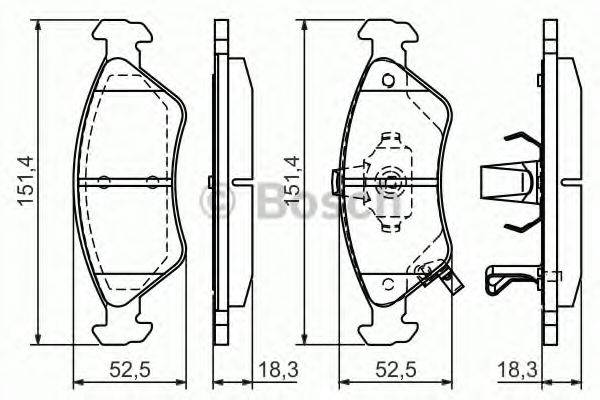 BOSCH 23450 Комплект гальмівних колодок, дискове гальмо