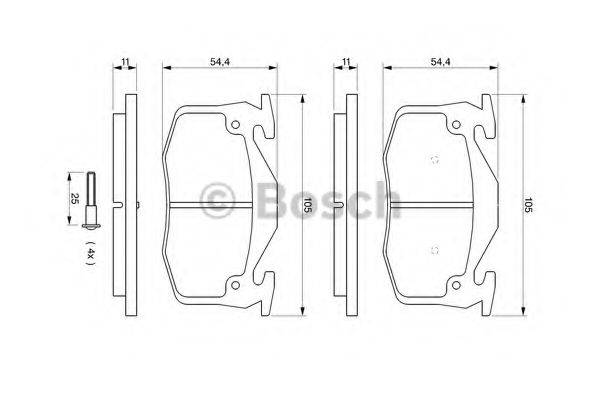 BOSCH 21 597 Комплект гальмівних колодок, дискове гальмо