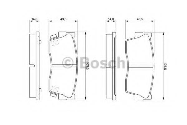 BOSCH 21 502 Комплект гальмівних колодок, дискове гальмо