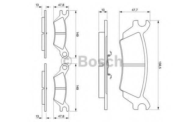 BOSCH BP740 Комплект гальмівних колодок, дискове гальмо