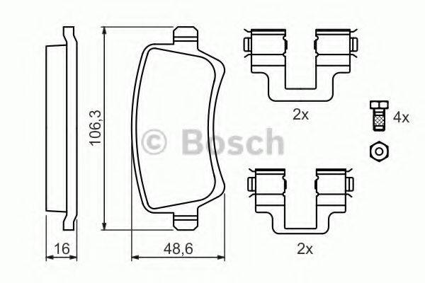 BOSCH 24496 Комплект гальмівних колодок, дискове гальмо