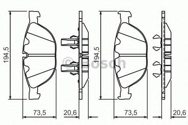 BOSCH 23791 Комплект гальмівних колодок, дискове гальмо