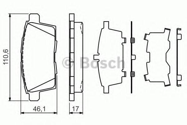 BOSCH 24545 Комплект гальмівних колодок, дискове гальмо