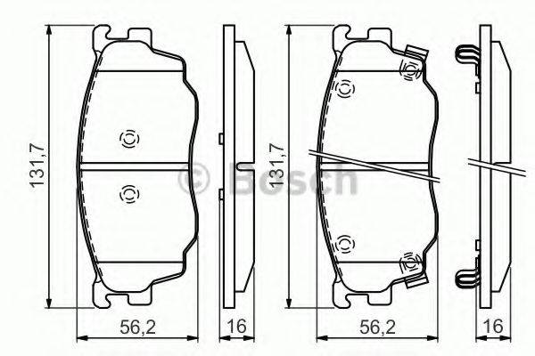 BOSCH BP1317 Комплект гальмівних колодок, дискове гальмо