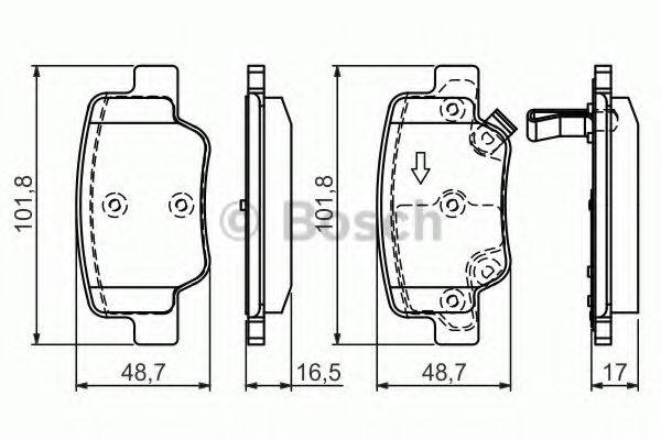 BOSCH 24926 Комплект гальмівних колодок, дискове гальмо