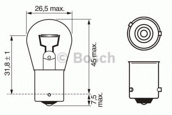BOSCH 1987302502 Лампа розжарювання, ліхтар покажчика повороту; Лампа розжарювання, ліхтар сигналу гальмування