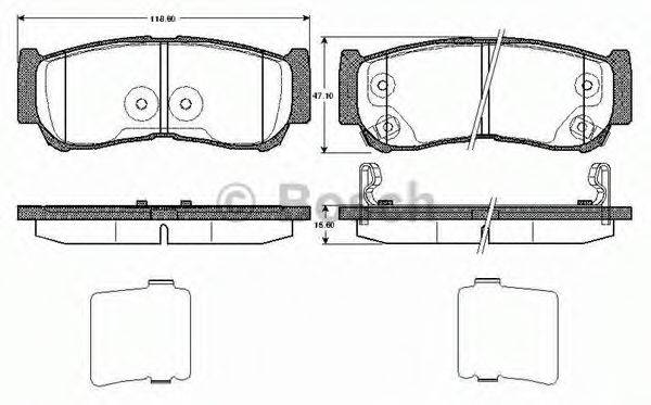 BOSCH 24490 Комплект гальмівних колодок, дискове гальмо