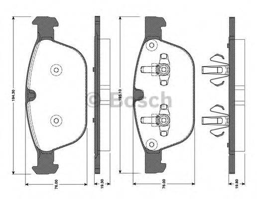 BOSCH 24875 Комплект гальмівних колодок, дискове гальмо