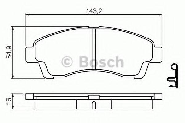 BOSCH 23678 Комплект гальмівних колодок, дискове гальмо