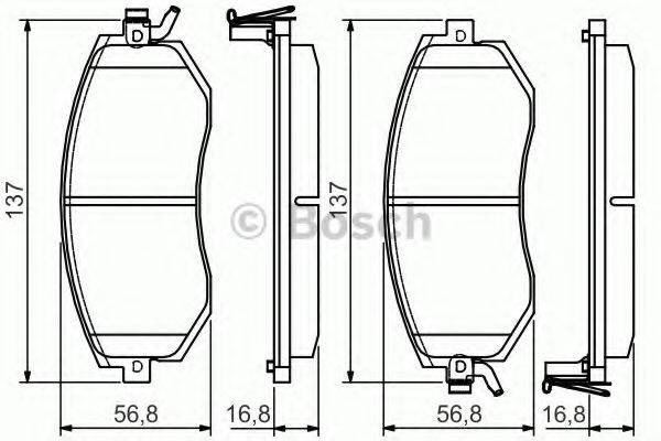 BOSCH 23867 Комплект гальмівних колодок, дискове гальмо