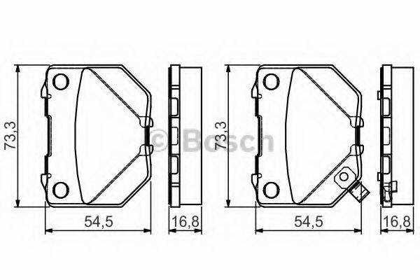 BOSCH 23850 Комплект гальмівних колодок, дискове гальмо
