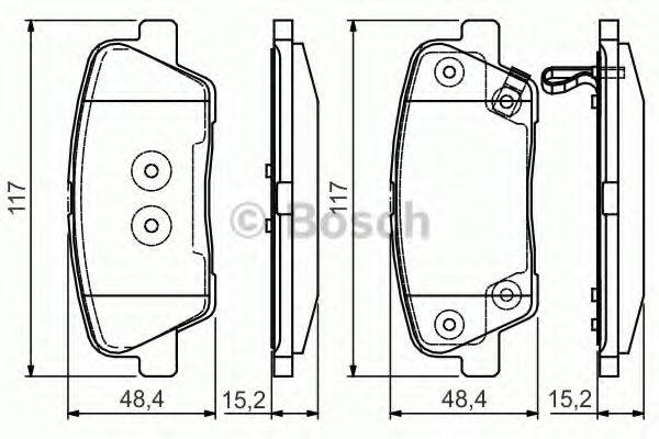 BOSCH 25153 Комплект гальмівних колодок, дискове гальмо