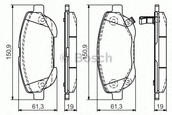 BOSCH 25005 Комплект гальмівних колодок, дискове гальмо