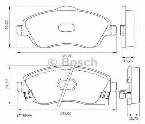 BOSCH D 1176 Комплект гальмівних колодок, дискове гальмо