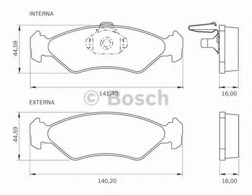 BOSCH D 1196 Комплект гальмівних колодок, дискове гальмо