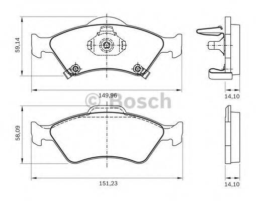 BOSCH D 1200 Комплект гальмівних колодок, дискове гальмо