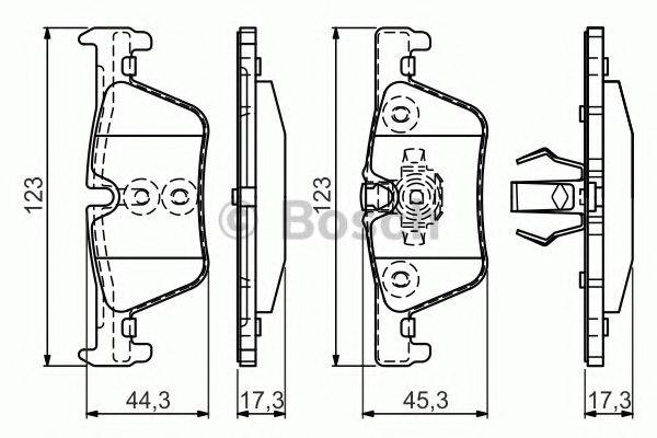 BOSCH 25307 Комплект гальмівних колодок, дискове гальмо