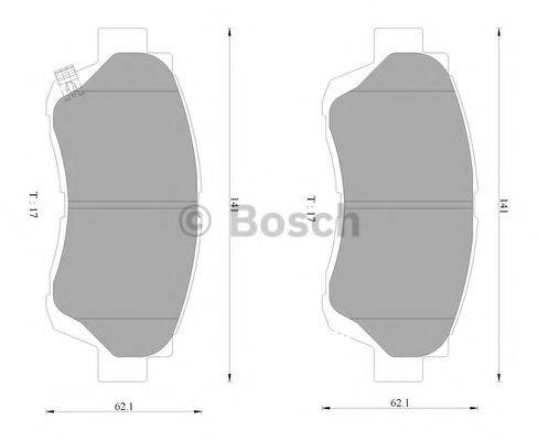BOSCH 0986AB2024 Комплект гальмівних колодок, дискове гальмо