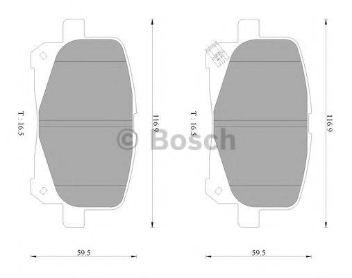 BOSCH 0986AB2088 Комплект гальмівних колодок, дискове гальмо