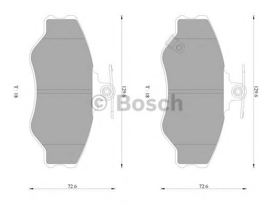 BOSCH K201 Комплект гальмівних колодок, дискове гальмо