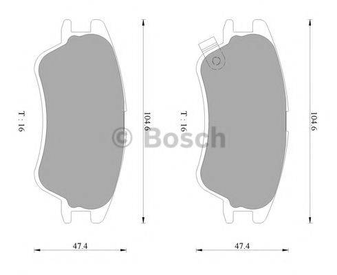 BOSCH K233 Комплект гальмівних колодок, дискове гальмо