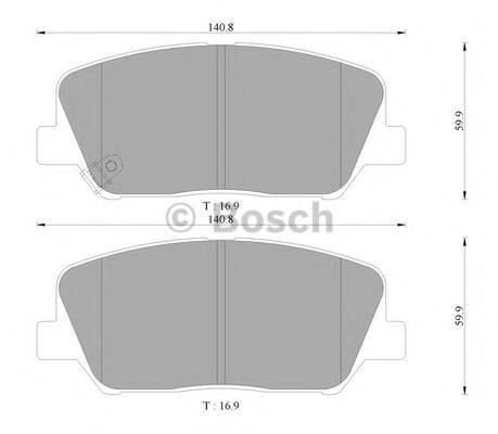 BOSCH K323 Комплект гальмівних колодок, дискове гальмо