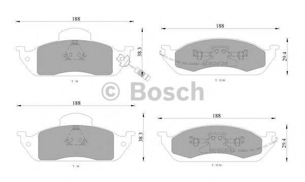 BOSCH BP4554 Комплект гальмівних колодок, дискове гальмо