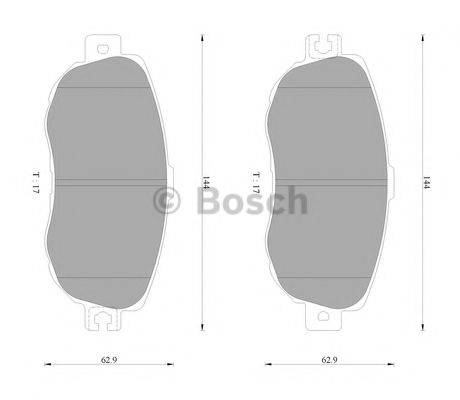 BOSCH 0986AB2124 Комплект гальмівних колодок, дискове гальмо
