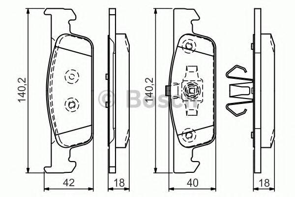 BOSCH 25703 Комплект гальмівних колодок, дискове гальмо